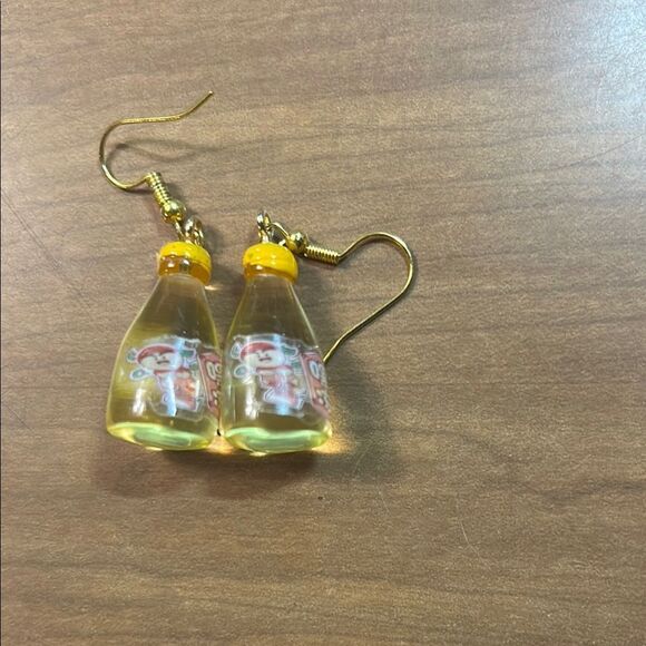 Unique Yellow Bottle Earrings - Picture 1 of 1